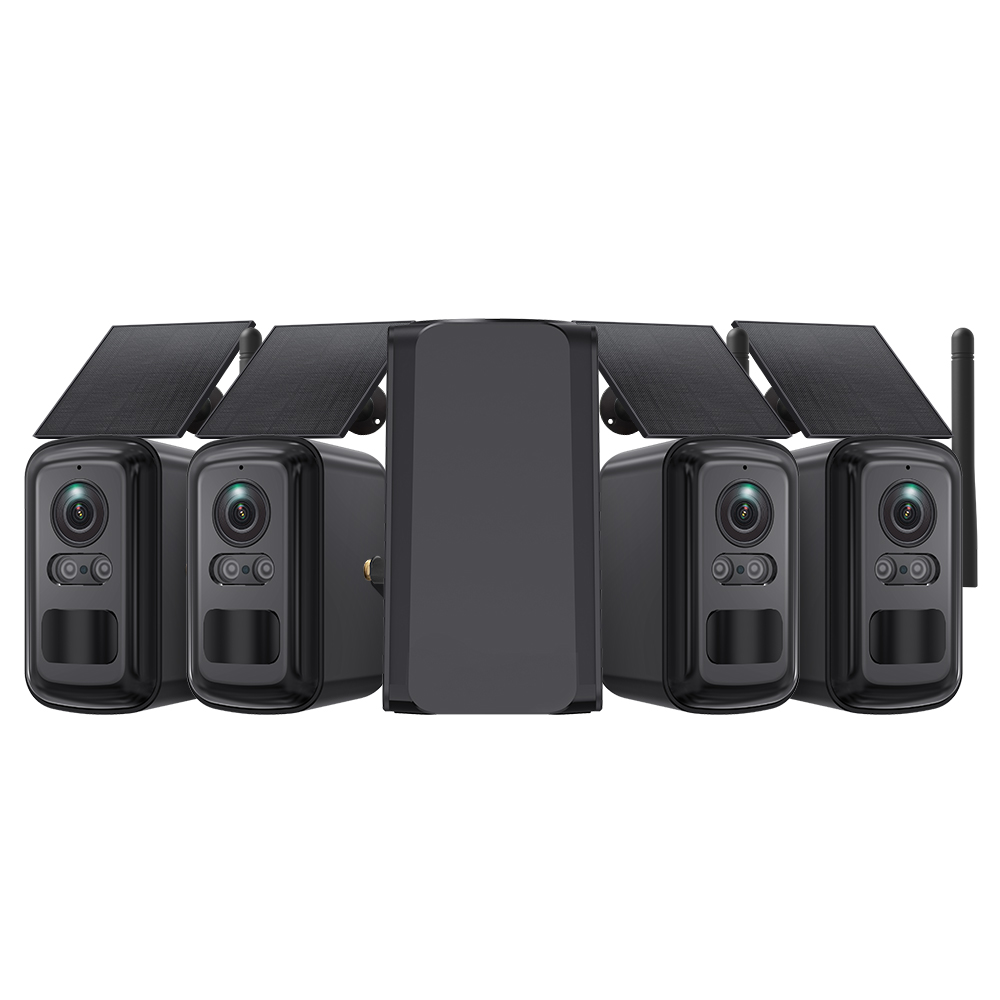 Kit 4 Cámaras Seguridad Solar Wifi Nvr Visión Nocturna