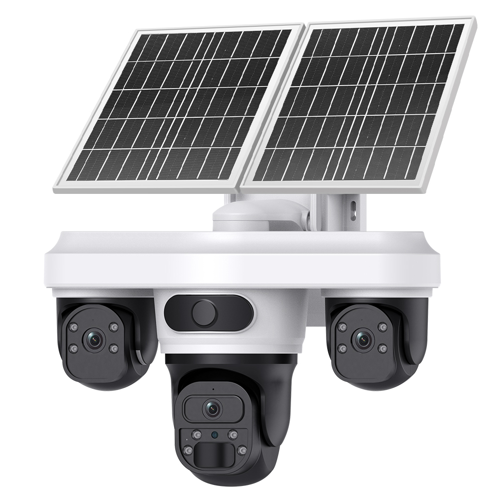 Cámara De Seguridad Solar Triple Lente 4G Ptz Exterior 9 Mp